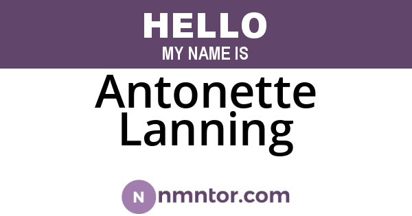Antonette Lanning