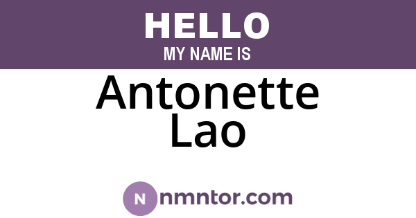 Antonette Lao