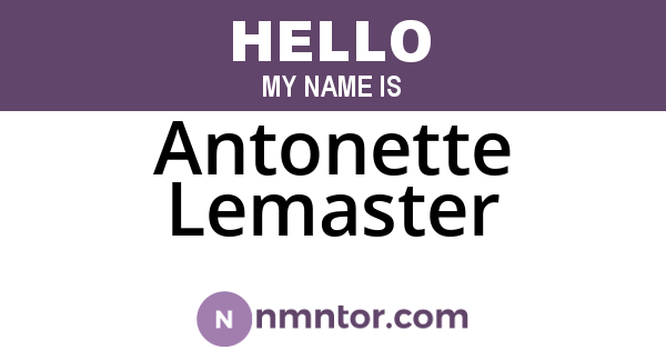 Antonette Lemaster