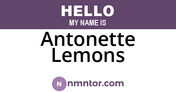 Antonette Lemons