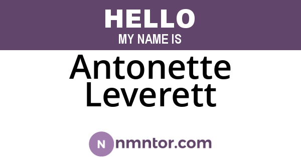 Antonette Leverett