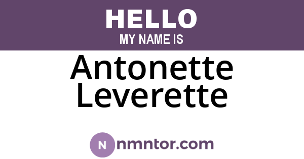 Antonette Leverette