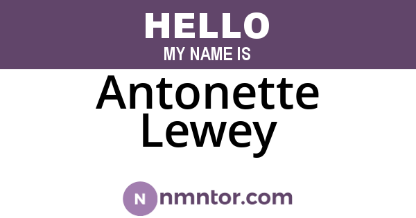 Antonette Lewey