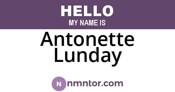 Antonette Lunday