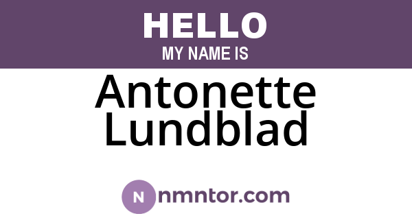 Antonette Lundblad