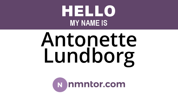 Antonette Lundborg