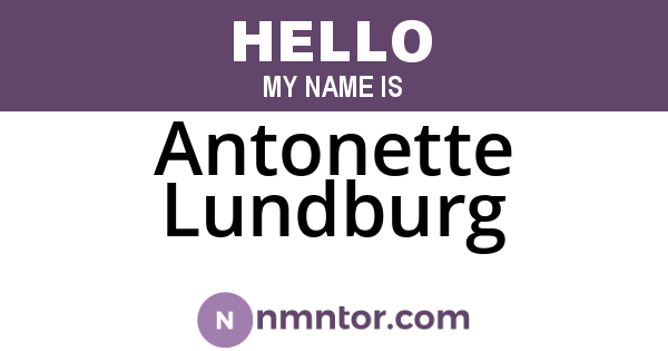 Antonette Lundburg