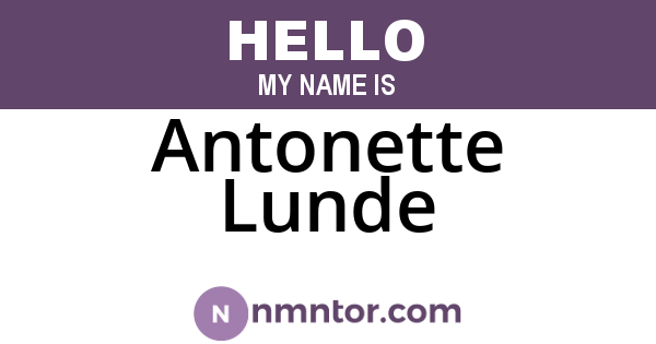 Antonette Lunde