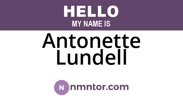 Antonette Lundell