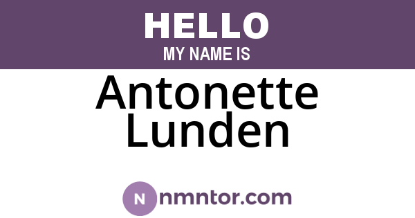 Antonette Lunden