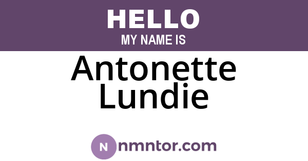 Antonette Lundie