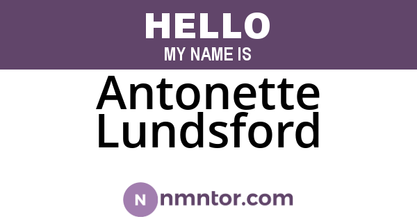 Antonette Lundsford