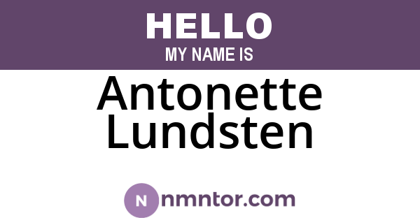 Antonette Lundsten