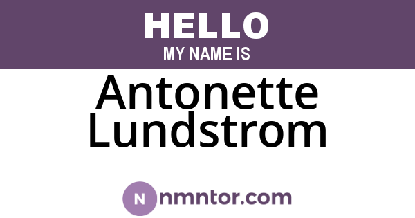 Antonette Lundstrom