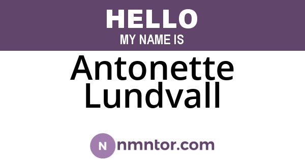 Antonette Lundvall