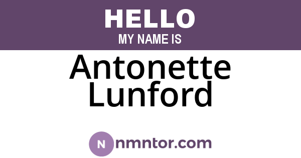 Antonette Lunford