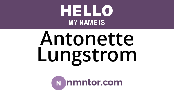 Antonette Lungstrom