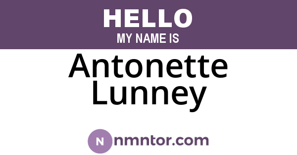 Antonette Lunney