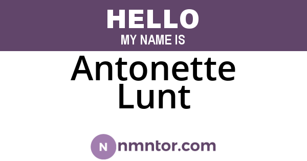 Antonette Lunt