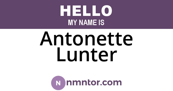 Antonette Lunter