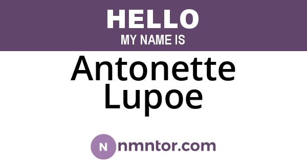Antonette Lupoe