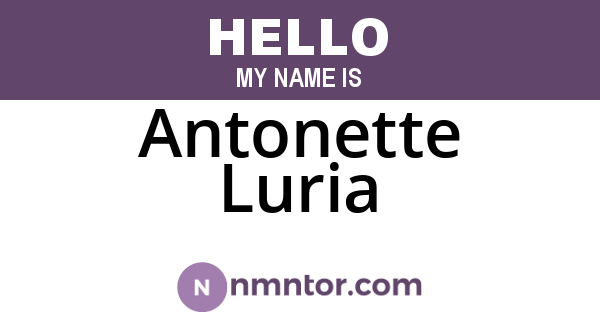 Antonette Luria