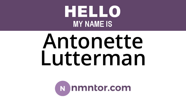Antonette Lutterman