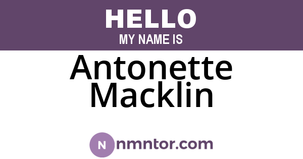 Antonette Macklin