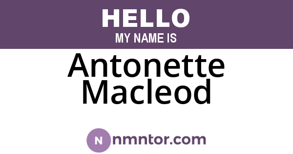 Antonette Macleod