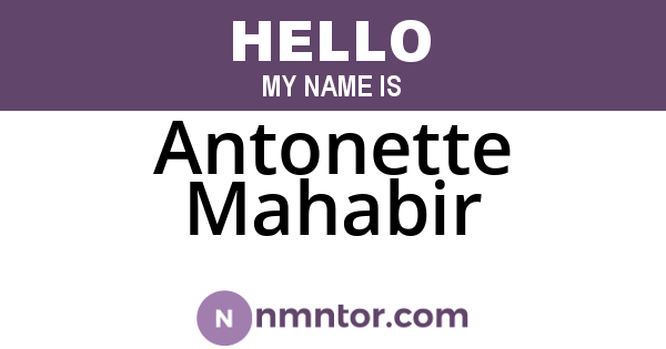 Antonette Mahabir