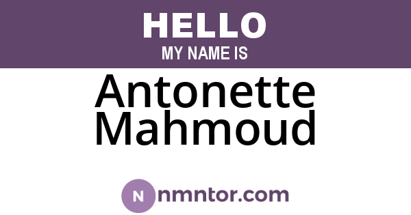 Antonette Mahmoud