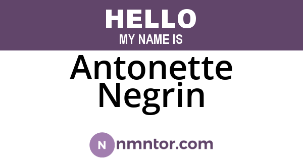 Antonette Negrin