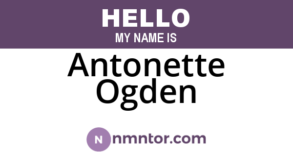 Antonette Ogden