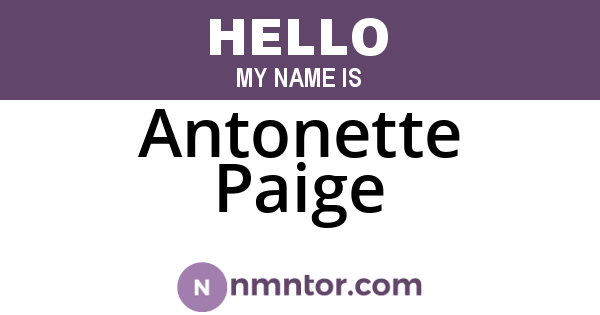 Antonette Paige