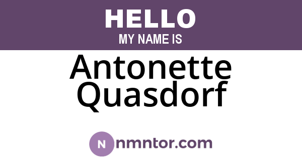 Antonette Quasdorf