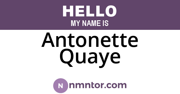 Antonette Quaye