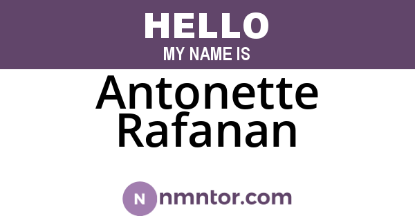 Antonette Rafanan
