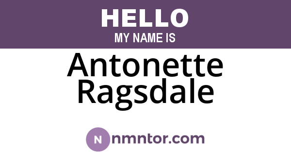 Antonette Ragsdale