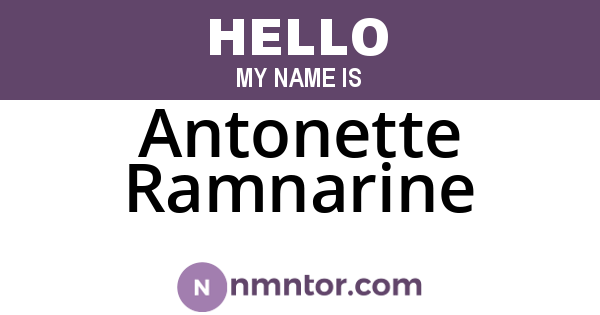 Antonette Ramnarine