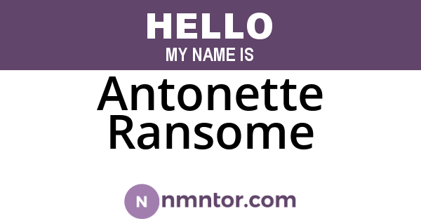 Antonette Ransome
