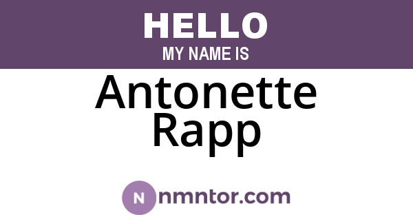 Antonette Rapp