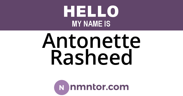 Antonette Rasheed