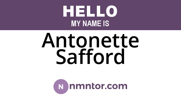 Antonette Safford