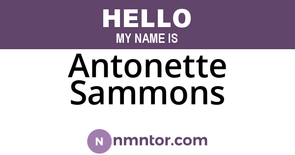 Antonette Sammons