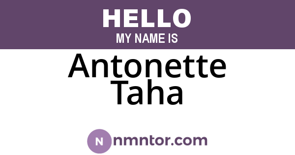 Antonette Taha