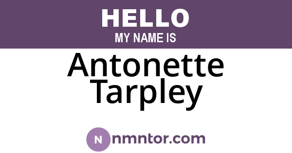 Antonette Tarpley