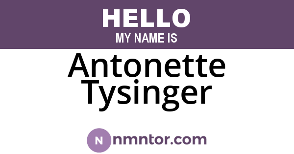 Antonette Tysinger