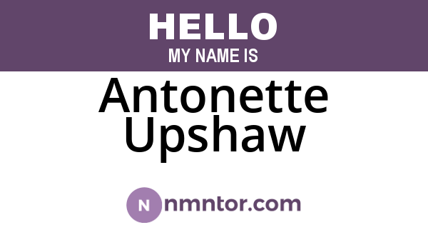 Antonette Upshaw