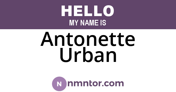 Antonette Urban