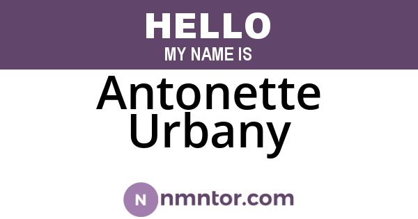 Antonette Urbany